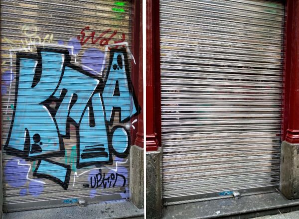 Quitar Graffitis de persianas en Bilbao Antes y Después